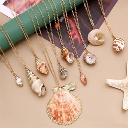 Shell Gold Necklace Boho Jewelry  Nature Ocean Holiday Minimalism  Choker Decorations