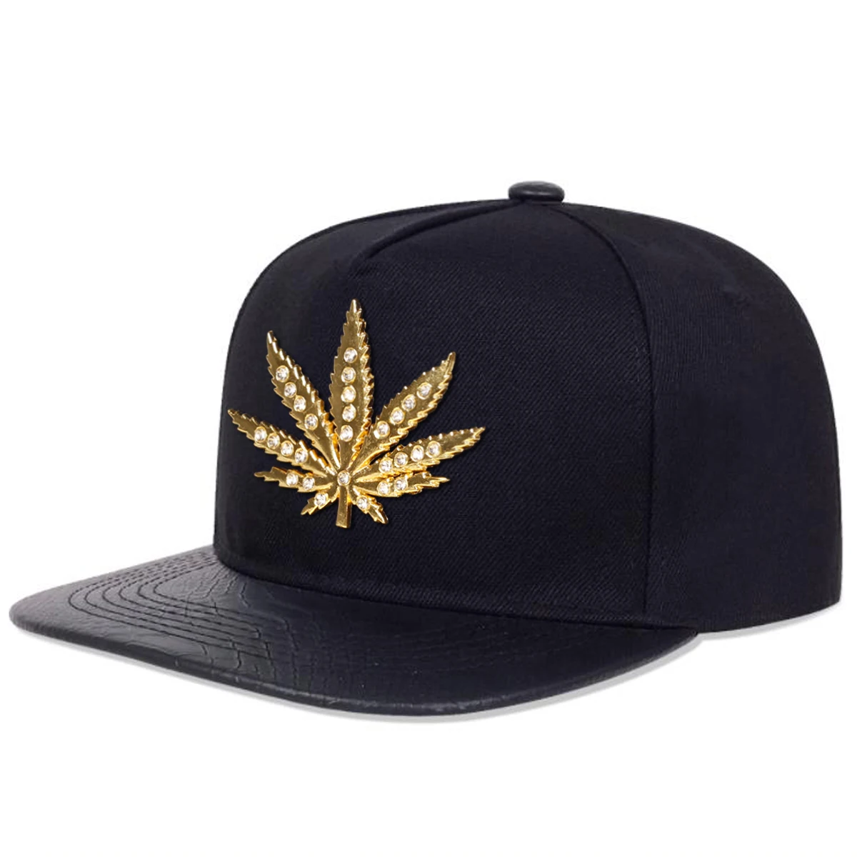 Unisex Maple Leaf Label Leather Hip-hop Hats Spring Autumn Outdoor Adjustable Casual Baseball Caps Sunscreen Hat