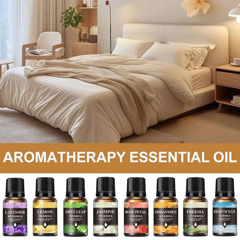 

10ml Essential Oils For Aroma Diffuser AirHumidifier Home Water-soluble Lavender Rose Eucalyptus White Peach Oolong