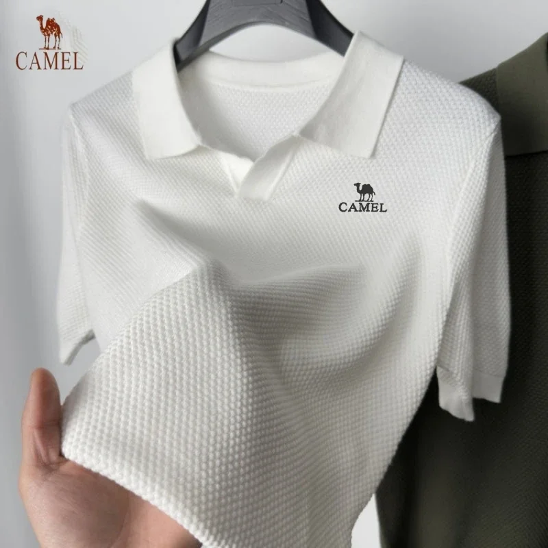 

Summer Men's High-quality Short Sleeved Knitted Thin Polo Shirt, New Fashion, Business, Breathable and Cool Top