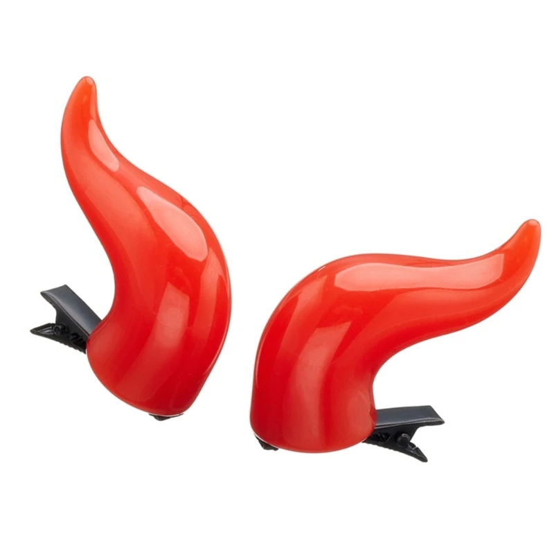 Devil Horn Barrettes Side Hair Clip Adult Kids Theme Party Roleplaying Side Clip