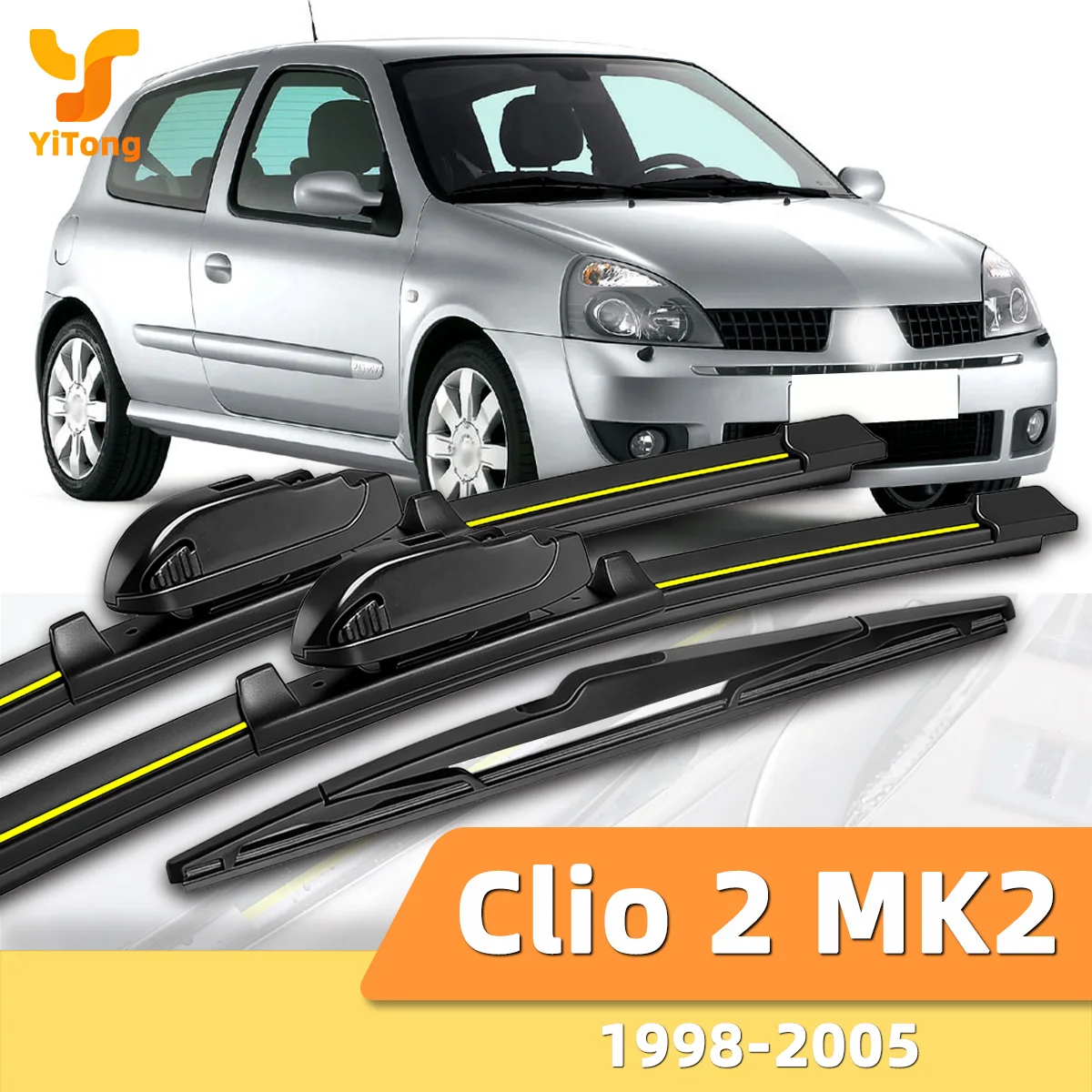 

Suitable For Renault Clio 2 MK2 1998-2005 Front And Rear Windshield Wipers Durable Accessories For Car Windshields2000 2002 2004