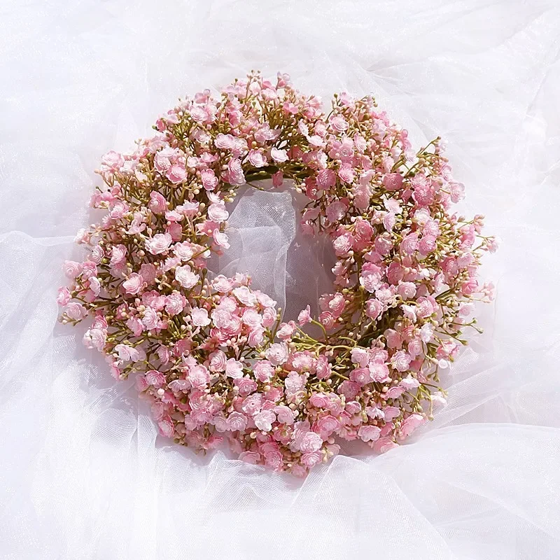 Artificial Gypsophila Wreath Base Rattan Home Decor Wedding Wreath Flower Home Door Decoration Wedding Centerpieces for Tables