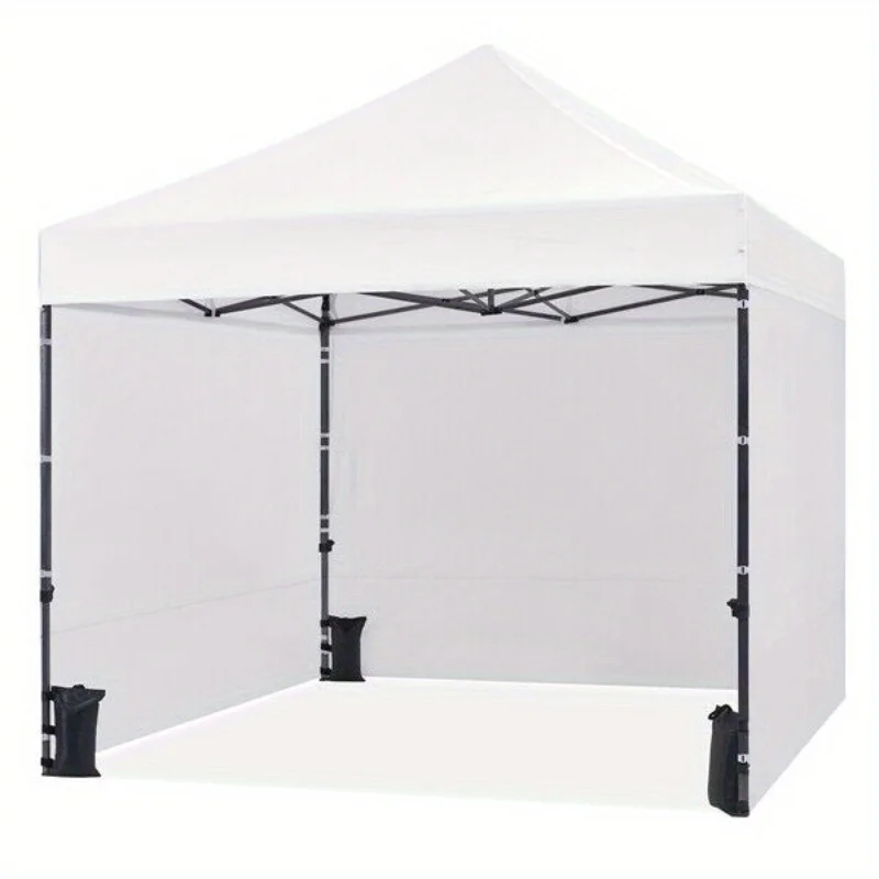 Pop-up commercial canopy with 3 side walls, portable tent with adjustable height, with bag