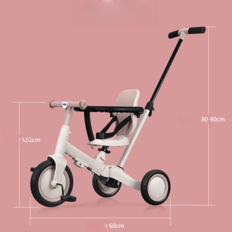 عربة أطفال ثلاثية العجلات بدواسة عربة خارجية مع مظلة متعددة الوظائف دراجة توازن للأطفال متعددة الأوضاع سكوتر للأطفال