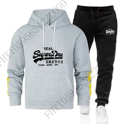 Men's new autumn and winter fashion outdoor jogging fitness leisure sportswear suit hoodie + sweatpants 2 sets