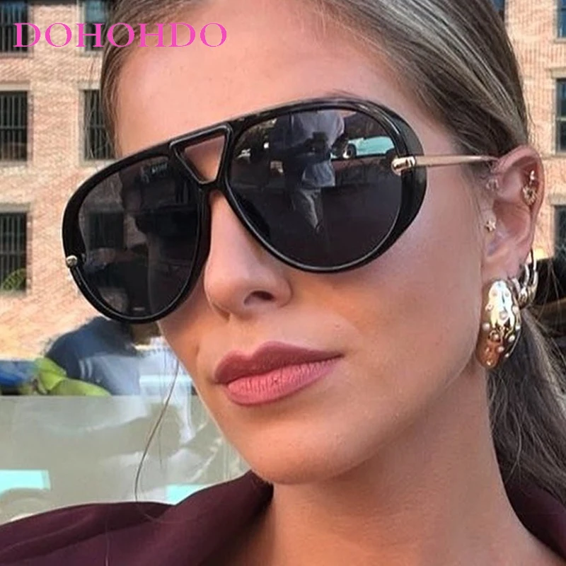 

Vintage Personality Oversized Frame Pilot Sunglasses Women Men Brand Designer Outdoor Sports Driving Shades UV400 Gafas De Sol