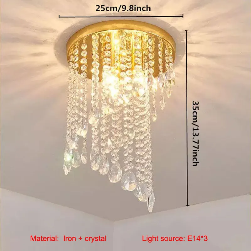 Imagem -02 - Moderno Pequeno Cristal Luz de Teto Lâmpada da Sala de Estar Corredor Corredor Varanda Traseiro Entrada Moderna Luxo