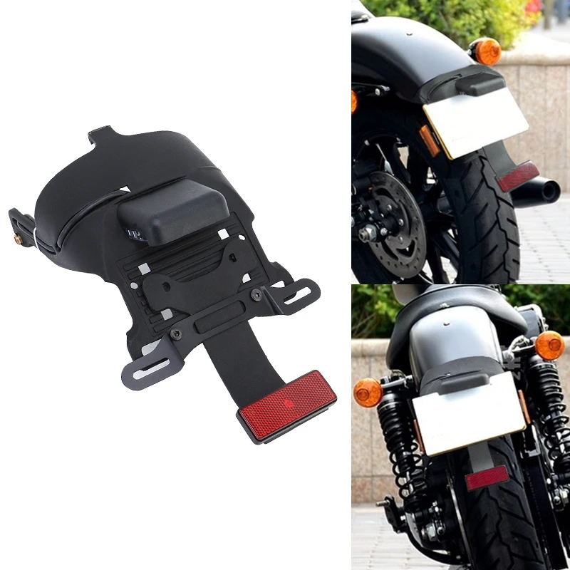 

12V Tail Light Motorcycle Rear Fender Mount License Plate LED Black For Harley Sportster XL 883 1200 48 72 2004-2014 XL883