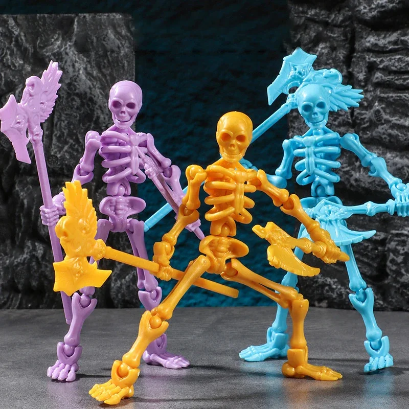 Popular Skeleton Joint Movable Model Cartoon Skeleton Man Ornaments Children's Puzzle DIY Assembling Decoration Birthday Gift