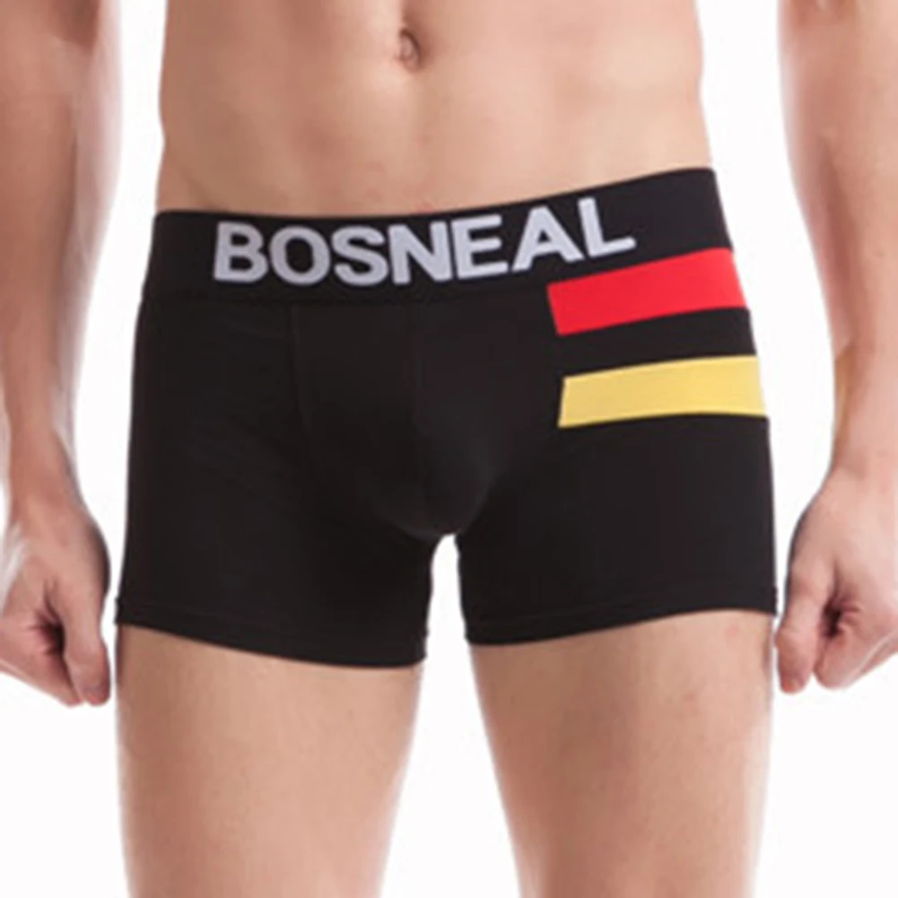 

Comfortable Boxers Yellow Breathable Boxers 5 Spandex Brand New Condition Classic Theme Color Matching Pattern