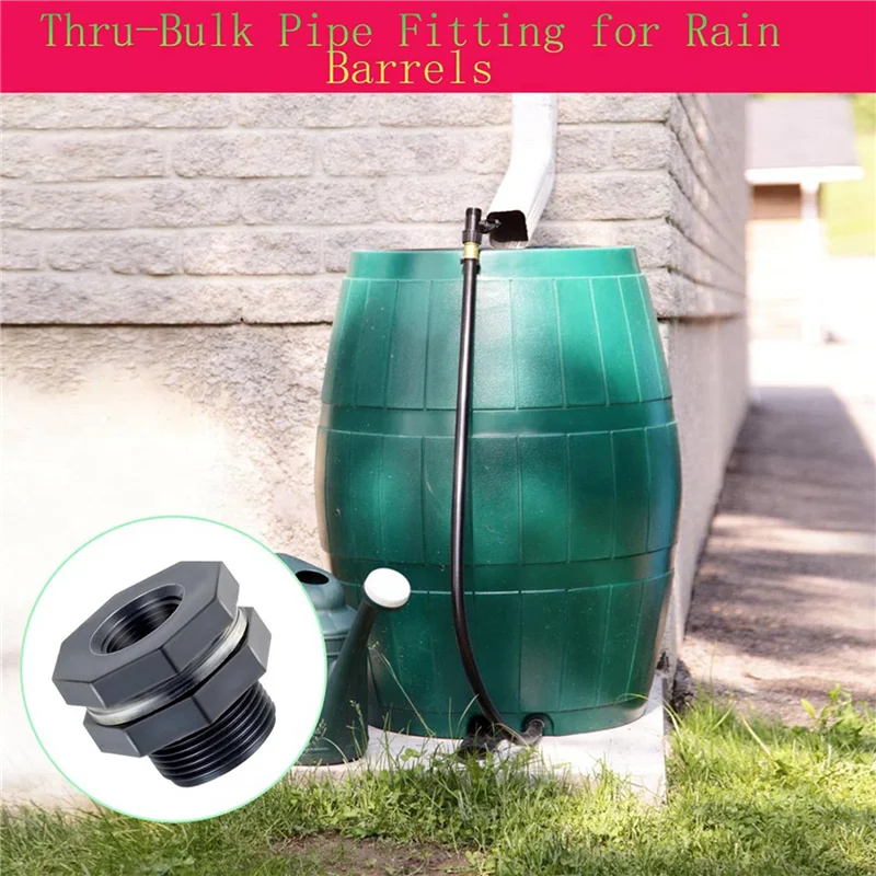 Fresh 12X PVC Bulkhead Fitting 3/4 Inch With Plugs,Garden Hose Adapter With Clamp Kit,Water Tank Connector