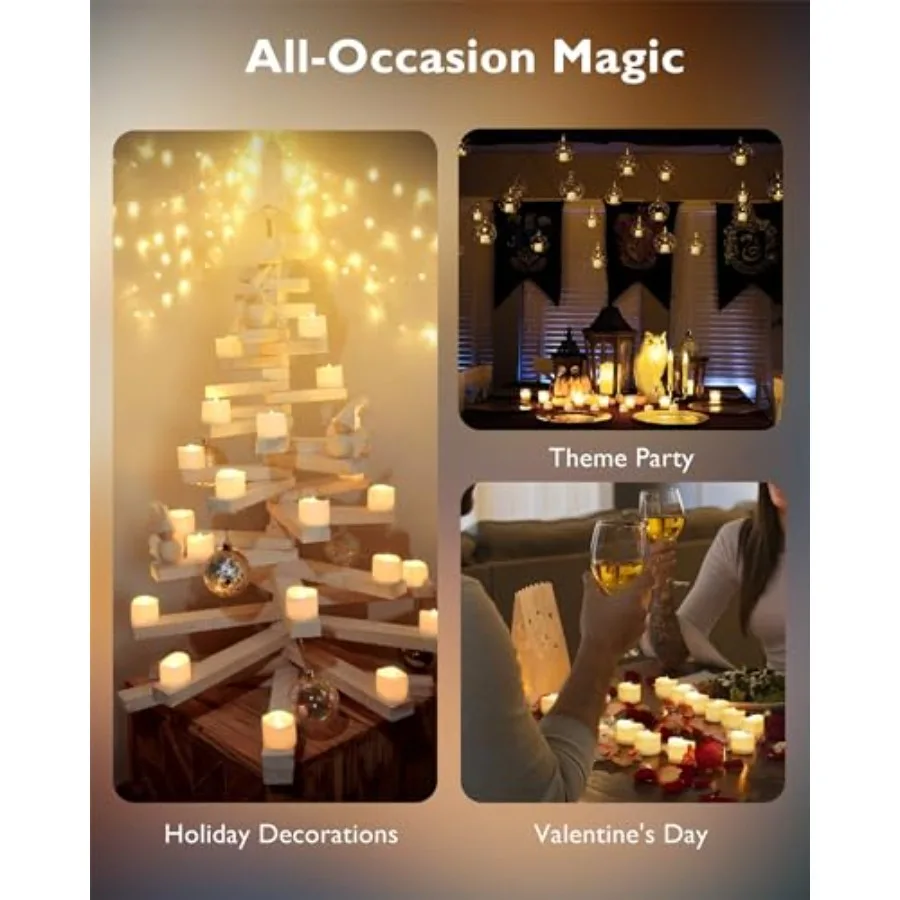 12Pcs Flickering Flameless Candle Battery Operated, 200+Hours Fake Electric LED Tea Lights for Wedding, Halloween, Christmas view 5