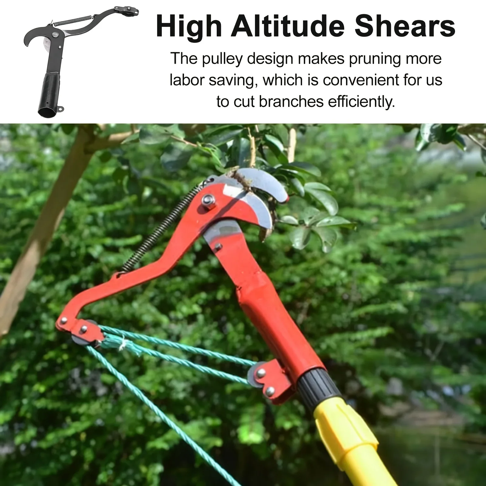 مقصات تشذيب حديثة قابلة للتمديد مع شفرات فولاذية من سبائك الحادة لحصاد الفاكهة في الحديقة الخارجية وقطع الارتفاعات العالية #1