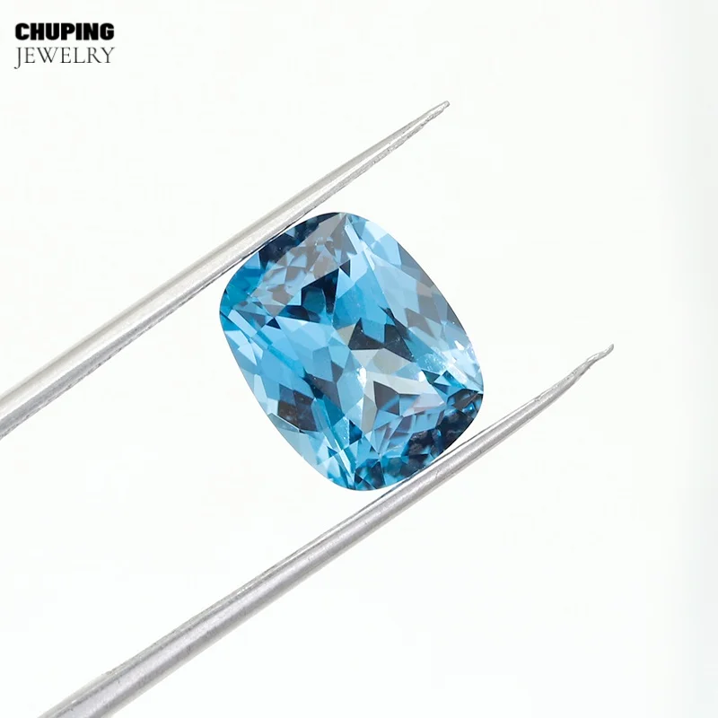 

Long Cushion Cut Lab Grown Sapphire Aquamarine Color With Selectable AGL Certificate Loose Gemstone For Jewelry Making Or Design
