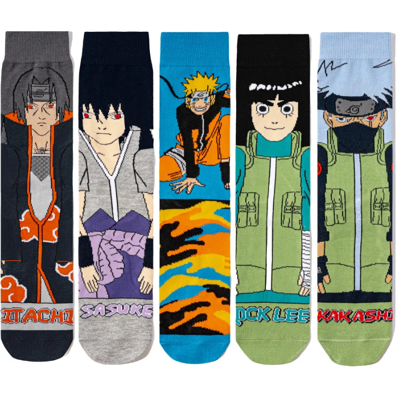 Men's Cartoon Naruto Cartoon Character Image Socks Soft Long Tube Socks Women's Cosplay Casual Outdoor Sports Boy Socks 35-45