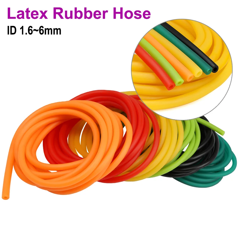 

1/5/10m Nature Latex Rubber Hoses Yellow Red IDxOD 1.6~6mm High Resilient Surgical Medical Tube Slingshot Catapult Elastic Band