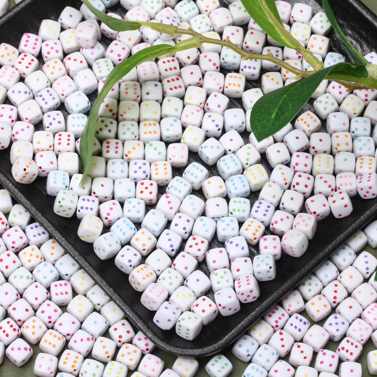 30 Square Dice Beads/batch For Jewelry Making 8mm Acrylic Spacer Beads Accessories Bracelets Necklaces DIY Earrings Keychains