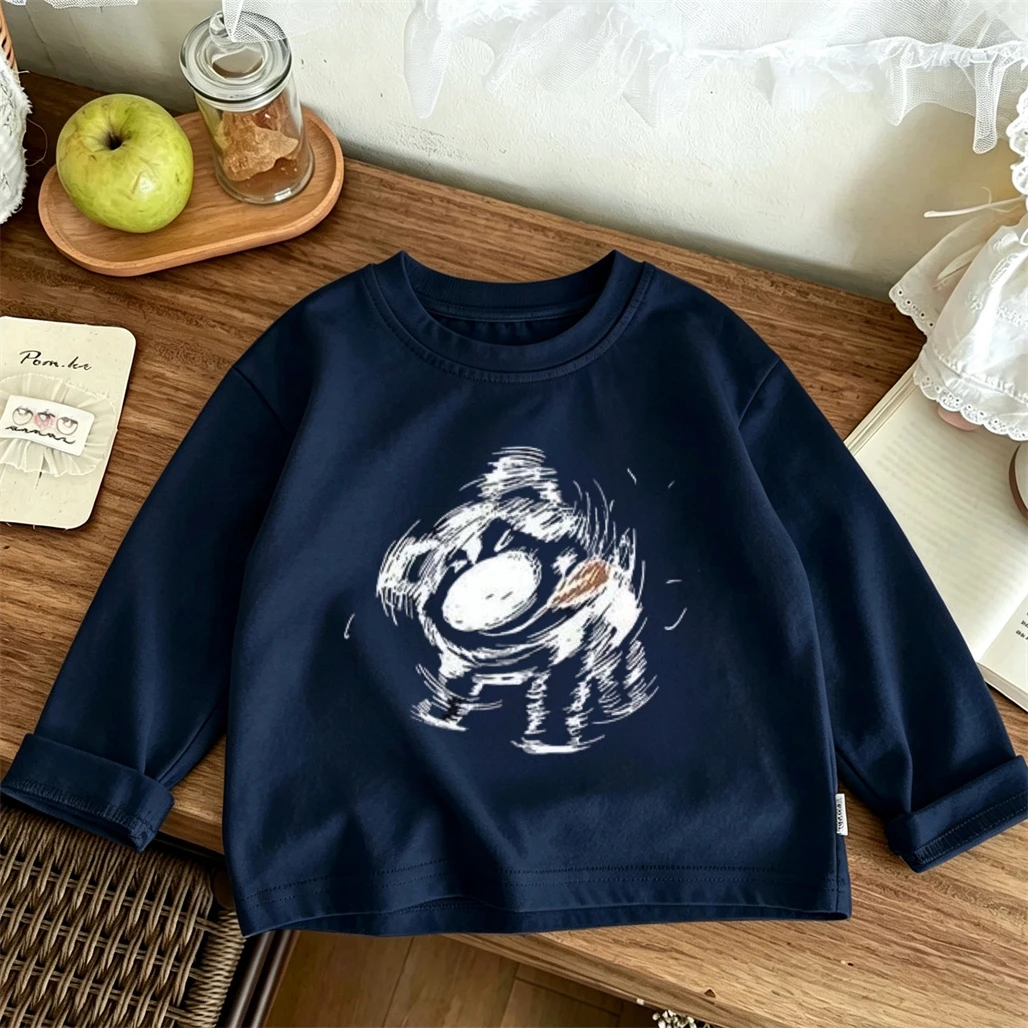 Toddler Fashion Thin Clothes 1-7Years Old Child Long-sleeved Tshirt Simple Versatile Base Shirt Infant Loose Casual Clothing