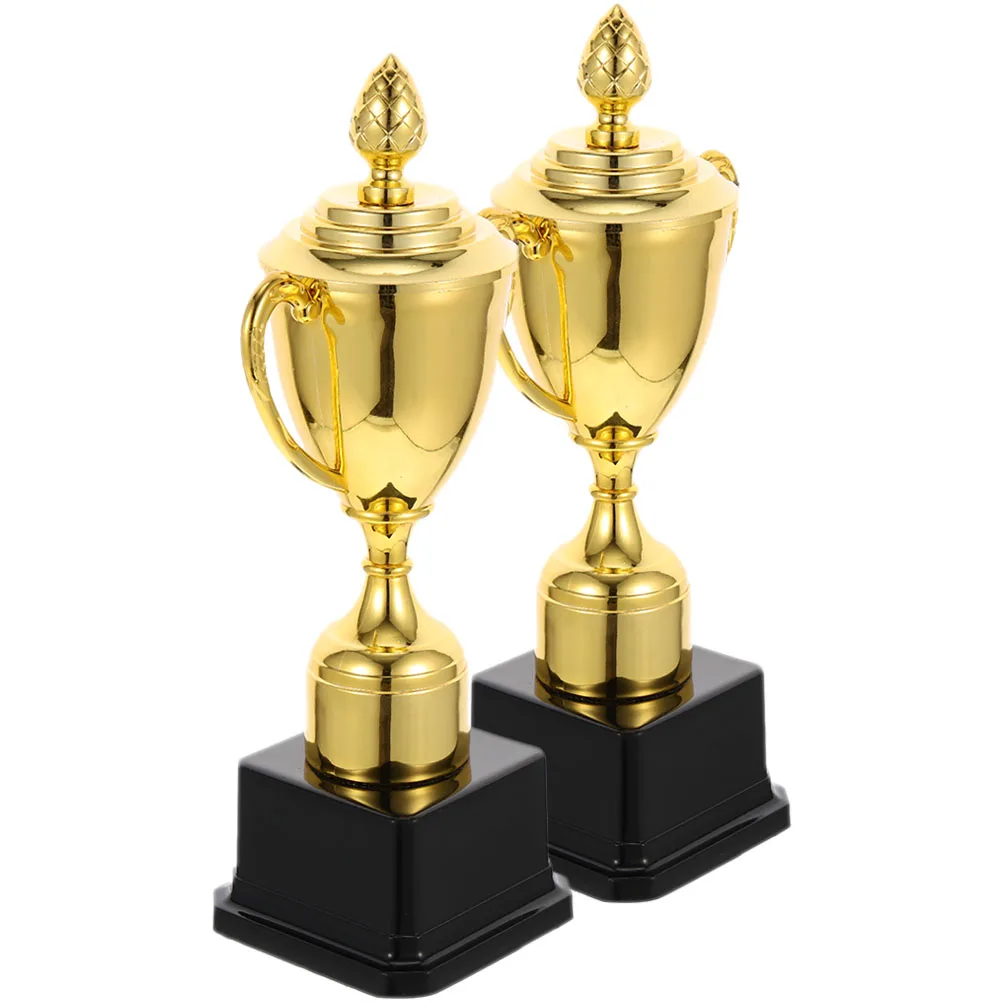 

2pcs Mini Plastic Trophies for Kids Award Kindergarten Student Pageant Basketball Toys Commemorative Souvenir Team Sports
