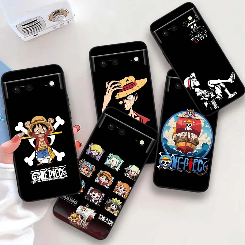 

One Piece anime character Phone Case For Google Pixel 10 9a 9 8A 8 7 7A 6 6A Pro XL 2024 5G Black Soft TPU Silicone