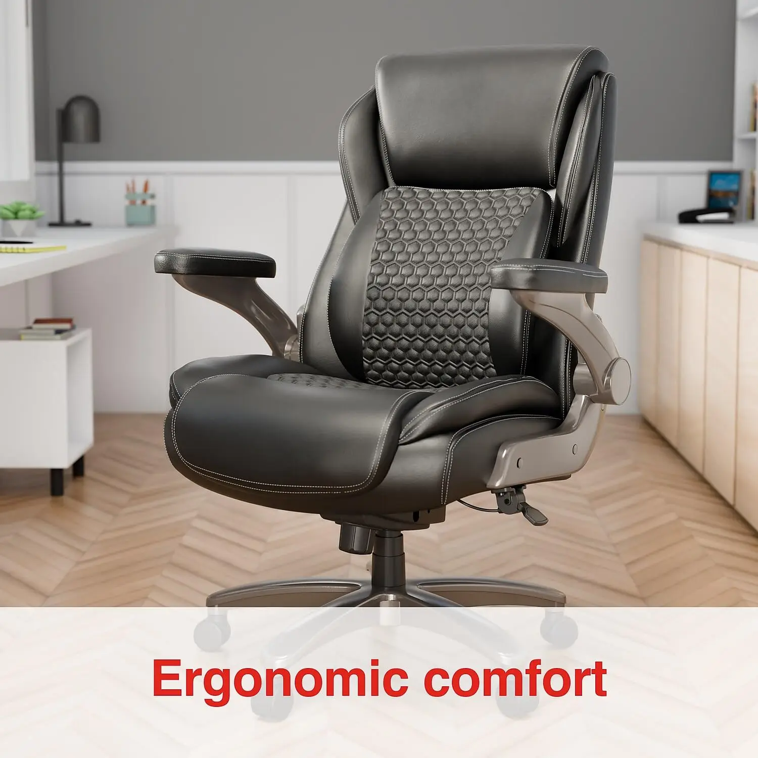 Big & Tall Executive Office Chair, 400 lb Weight Capacity Bonded Leather Ergonomic High Back Computer Desk Chair, Customized