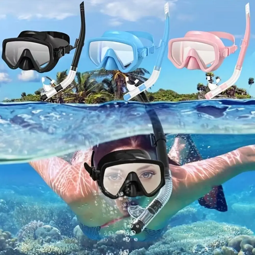 

Swimming Goggles Underwater Snorkeling Mask Waterproof Breathing Diving Snorkeling Mask No Leaking Anti Fog Dry Snorkel Set