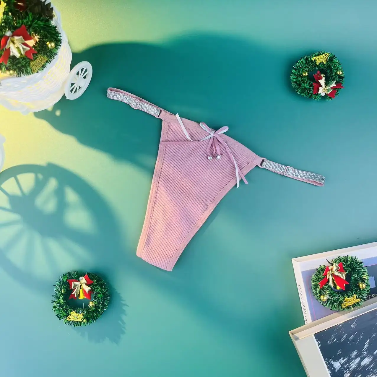 10 pièces [culottes pour femmes] cadeaux de noël d'halloween string de couleur unie mignon dame sous-vêtements en string slips de Lingerie féminine