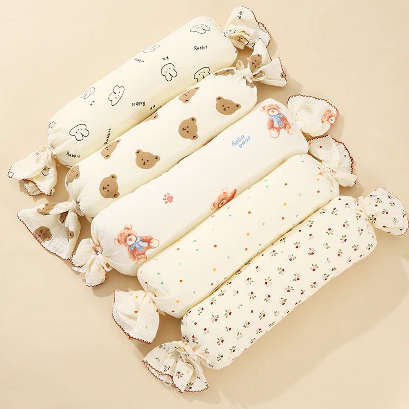 Baby baby candy pillow, cotton gauze pillow can be detached and washed, anti-side deviation bump bed, baby sleep artifact