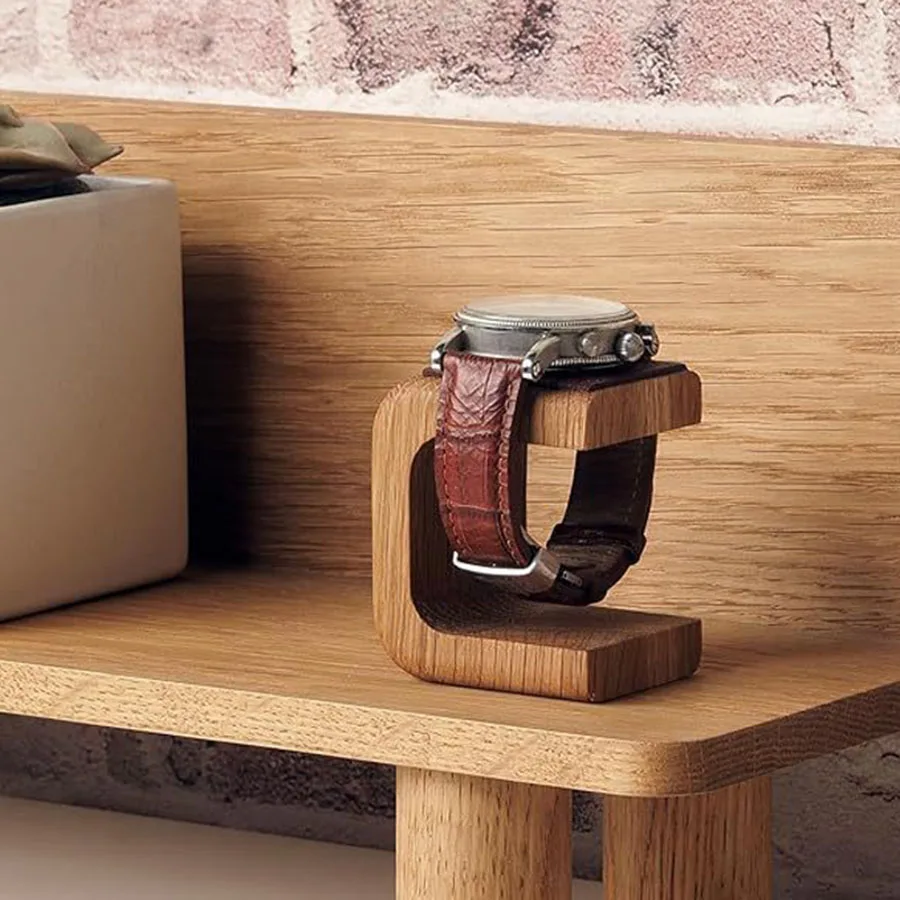 Supporto per orologio in legno Espositore per gioielli per espositore per orologio ad anello per bracciale Supporto per orologio in legno massello