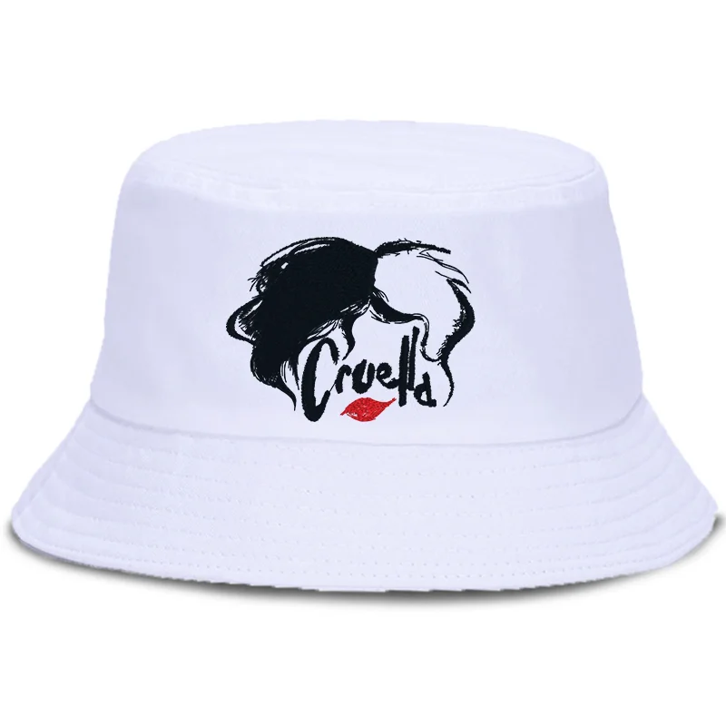 

Cruella de Vil Printed Fisherman Hat Cute Cartoon Basin Hat Autumn Summer Beach Sun Shade Hat Boys Girl Gift
