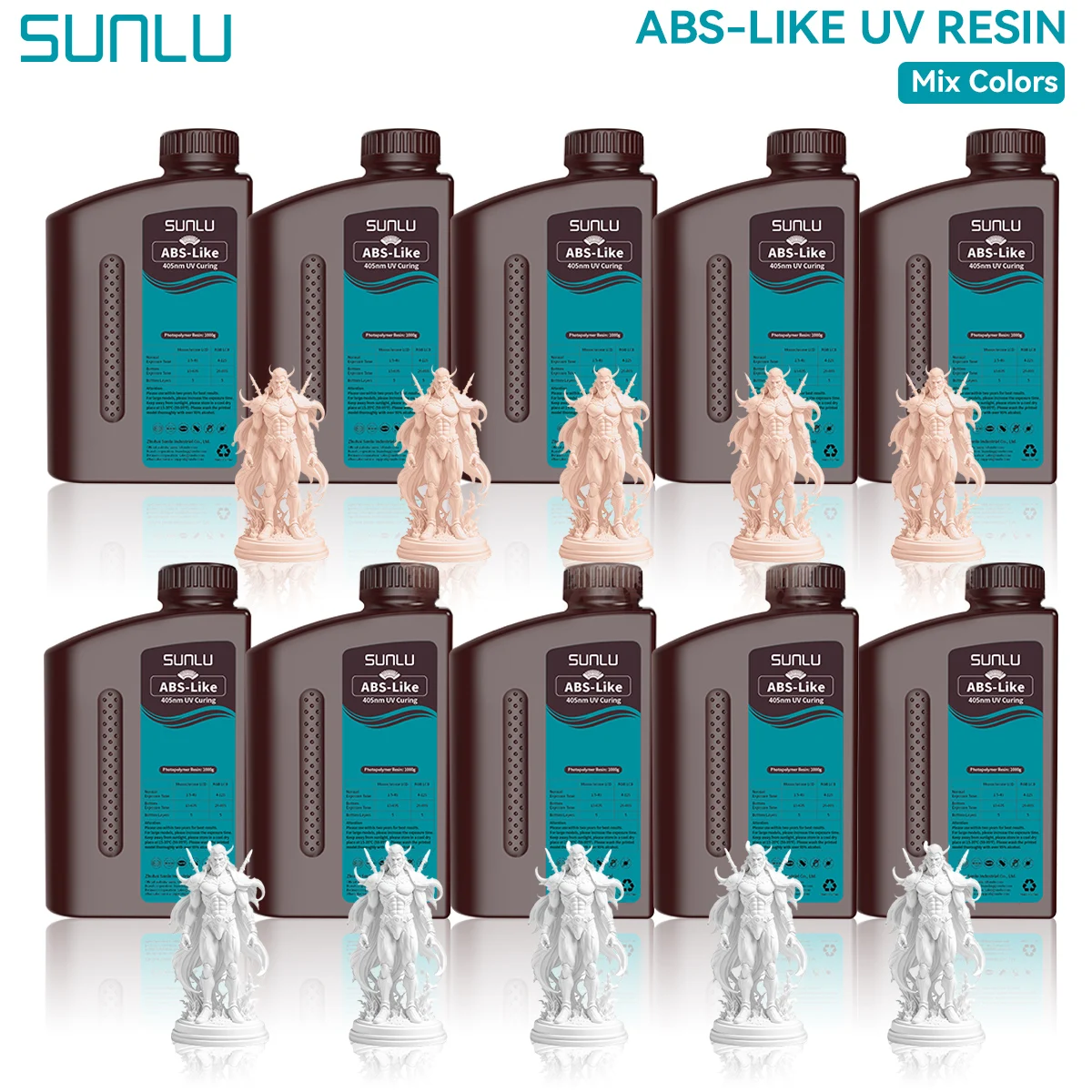 SUNLU ABS-achtige 3D-printerhars 10KG 405nm UV-uithardende snelle hoge taaiheid fotopolymeerhars voor de meeste LCD/DLP/SLA 3D-printers