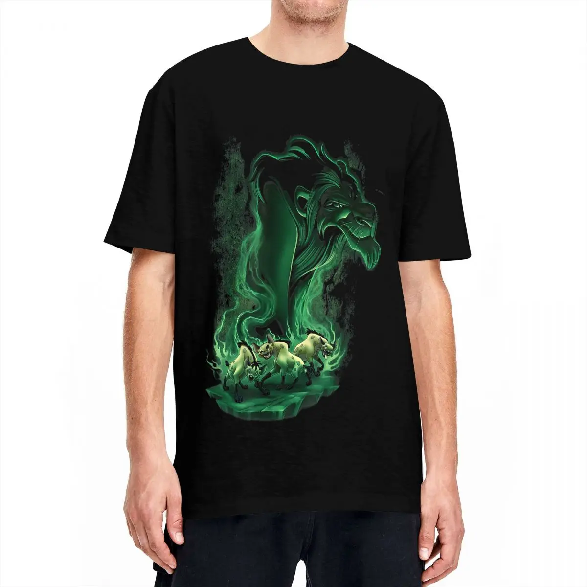 The Lion King T-Shirts Men Women Scar Hyenas Green Smoke Novelty Cotton Tee Shirt Short Sleeve T Shirt Birthday Present Clothing