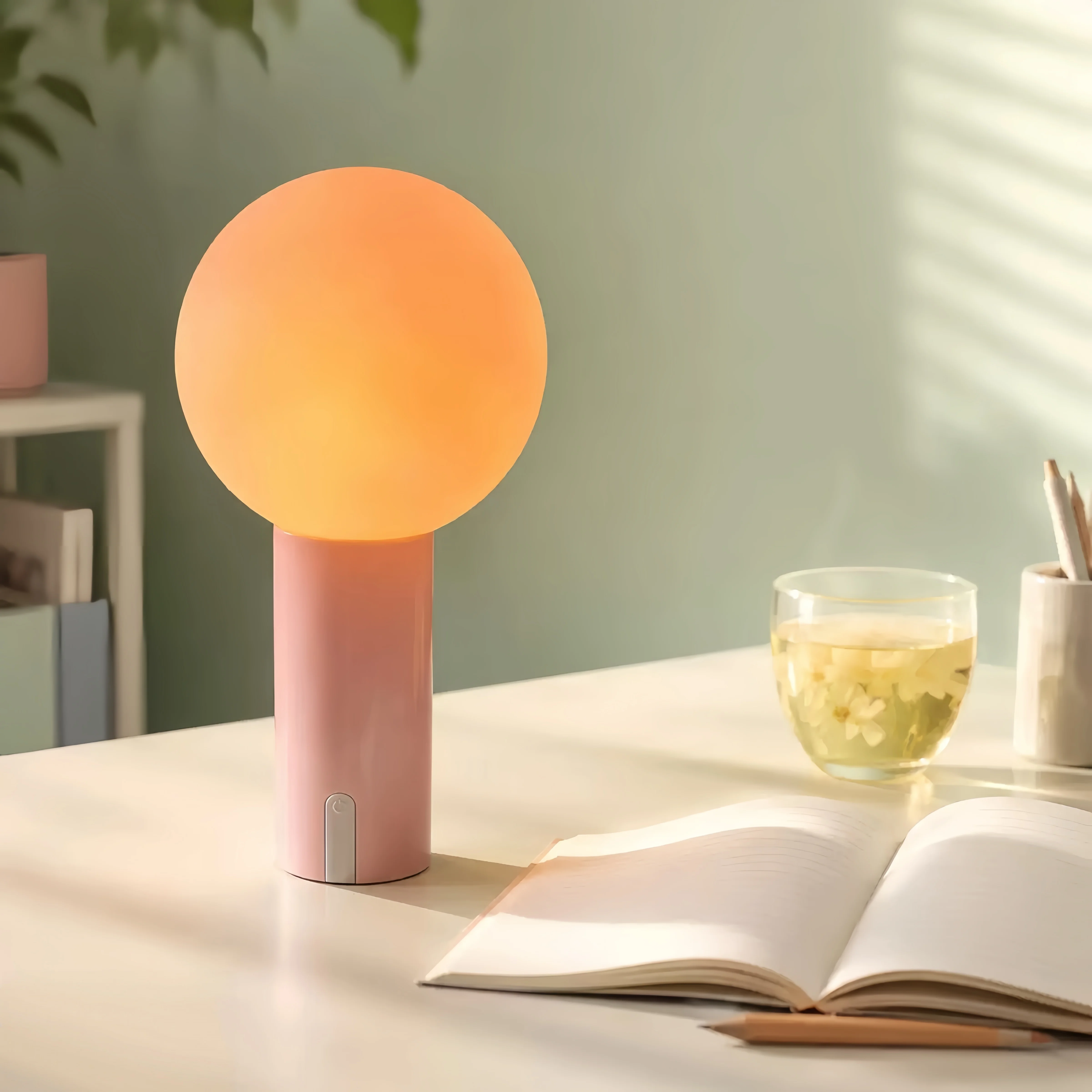 Portable USB Rechargeable Cordless Heart/Ball/Mushroom Table Lamp LED Touch Dimmable night light Mood Lights Bedroom Camping Dec