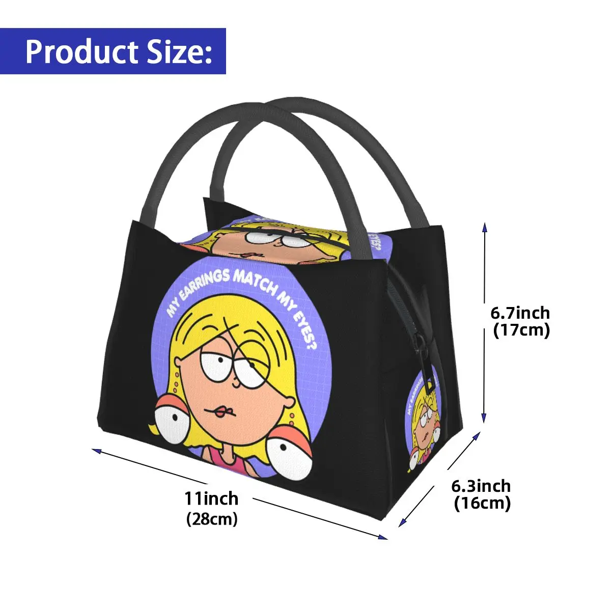 Lizzie Mcguire Lunch Bags Insulated Bento Box Portable Lunch Tote Resuable Picnic Bags Cooler Thermal Bag for Woman Student