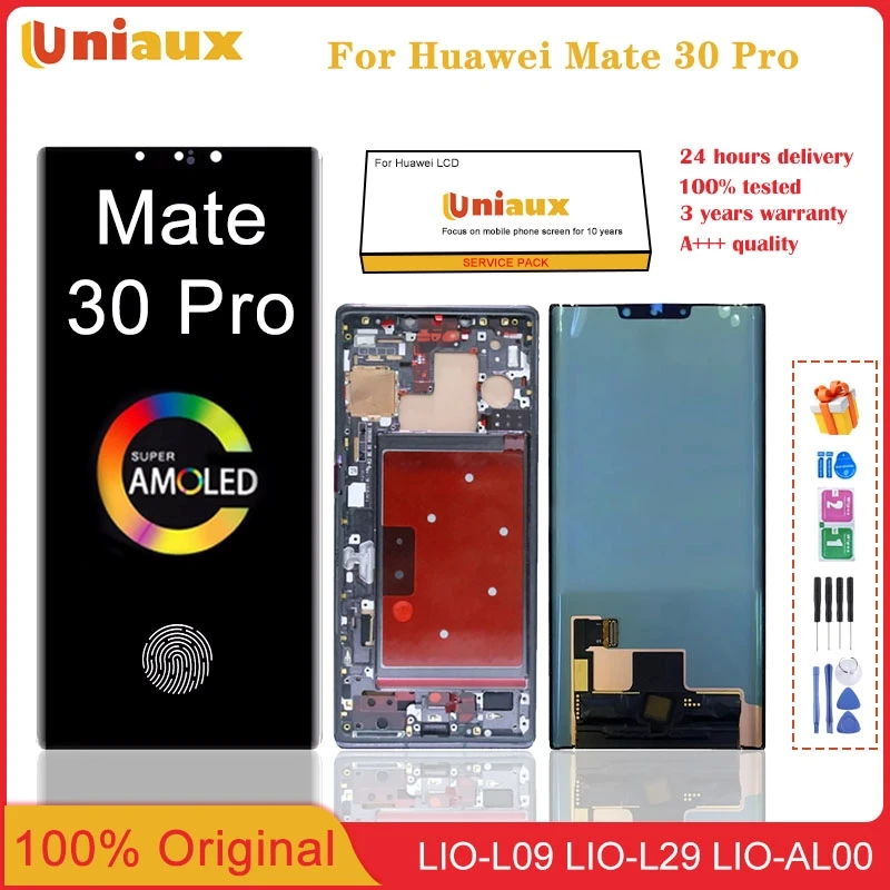 

100% Original 6.53" For Huawei Mate 30 Pro 5G LIO-L09 L29 AL00 TL00 LCD Display With Frame Touch Screen Digitizer Assembly LCD