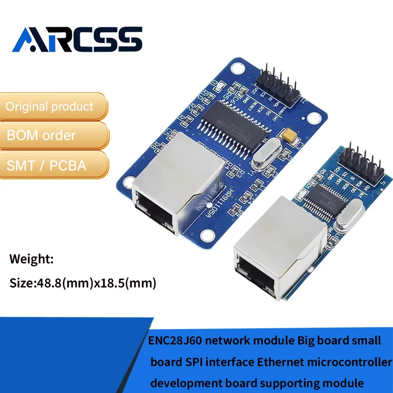 ENC28J60 netwerkmodule Groot bord klein bord SPI-interface Ethernet microcontroller ontwikkelbord ondersteunende module