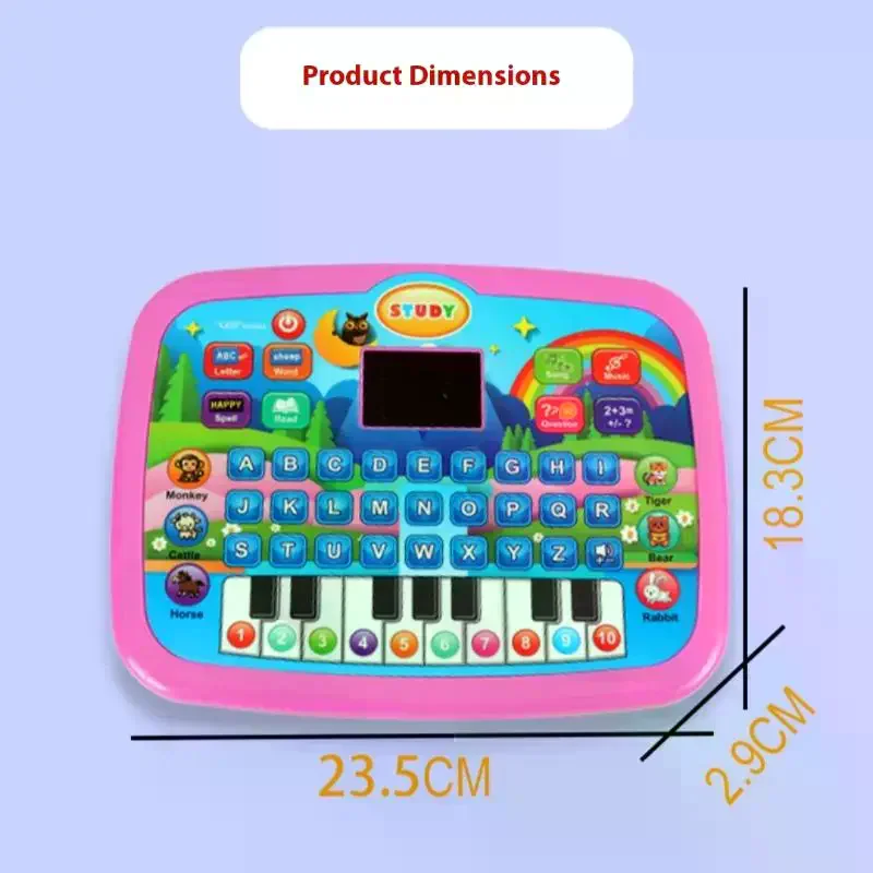 1 stks verjaardag kerstcadeaus kinderen educatief led-scherm verlichting tablet speelgoed voor leeftijd 3 + geletterdheid wiskunde muziek leren machine