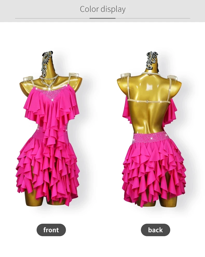 Latein-Tanzkostüm für Mädchen, Sportkleid, Damen-Partykleid, Abendkleid, sexy Anzug, Ballkleid für Frauen, 2026 Partys, Übungskleidung, Bühnen-Samba-Kleidung – Detail 5