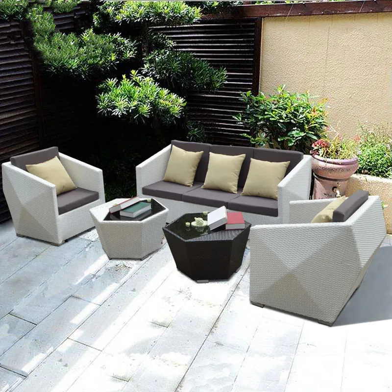 Customized outdoor sofa, balcony, courtyard,garden, rattan weaving combination, creative rattan art, modern leisure rattan chair