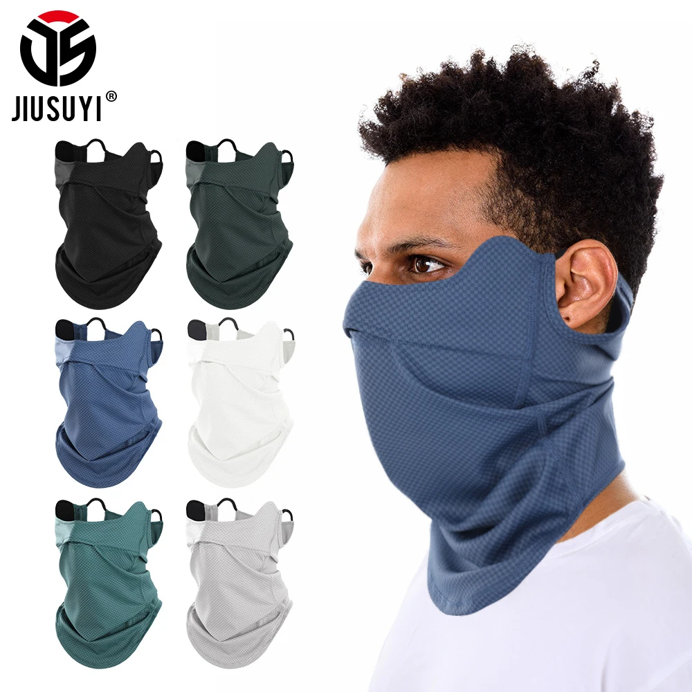 

Motorcycle Mask Summer Half Face Cover Windproof Cycling Motorbike Racing Ear Loops Scarf Cooling Breathable Bicycle Neck Gaiter