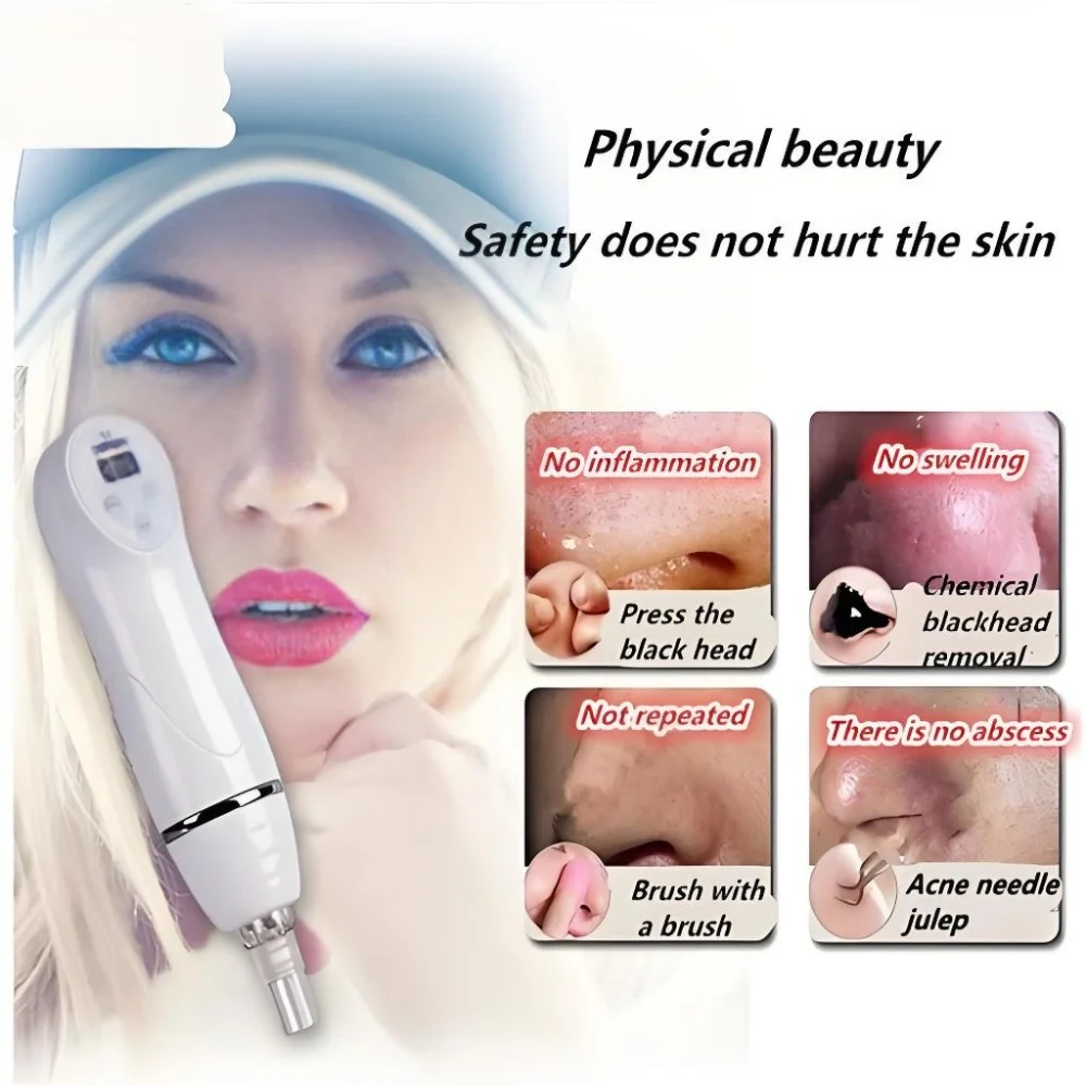 جهاز تقشير الجلد الماسي الصغير لتقشير الرؤوس السوداء، جهاز إزالة شفط الهواء، جهاز تجميل رقمي، منظف مسام الوجه
