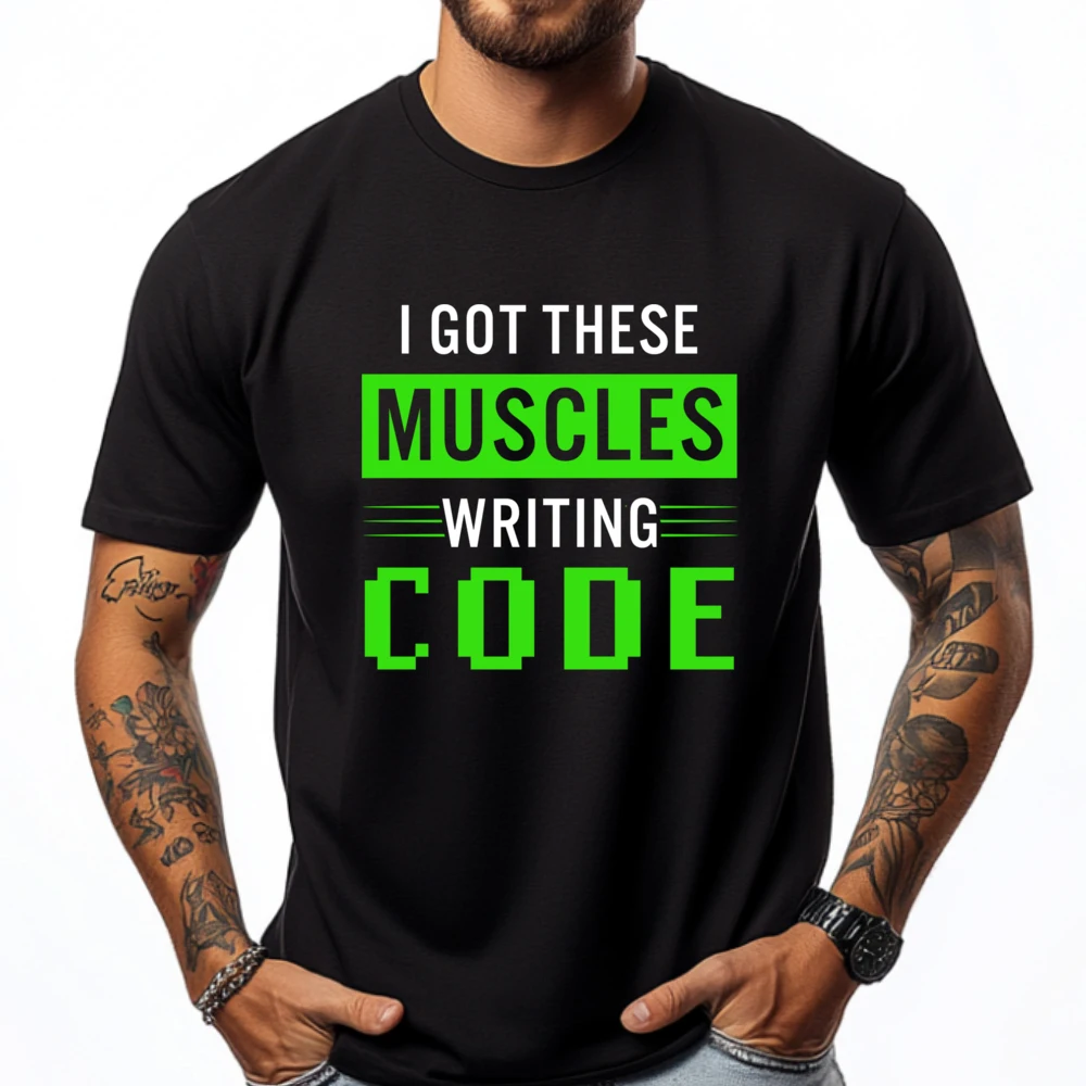

Funny Programmer Writing Code Muscles Meme For Computer Geek Graphic Tees Luxury Designer 4TH of July