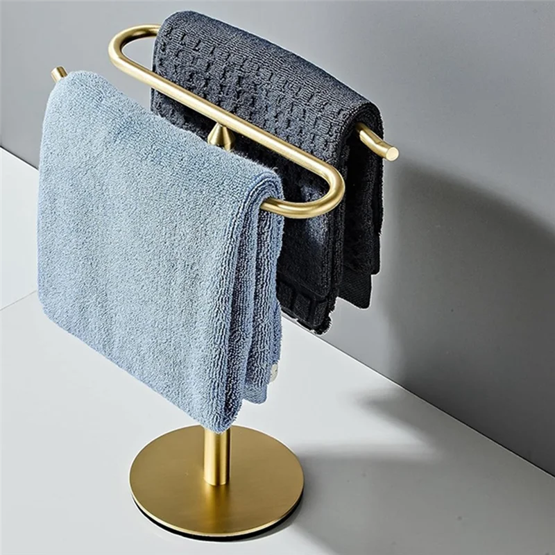 

YOST-Gold Hand Towel Holder Stand Free-Standing Towel Rack Stainless Steel Towel Bar Rack Stand Tower Bar For Bathroom Vanity