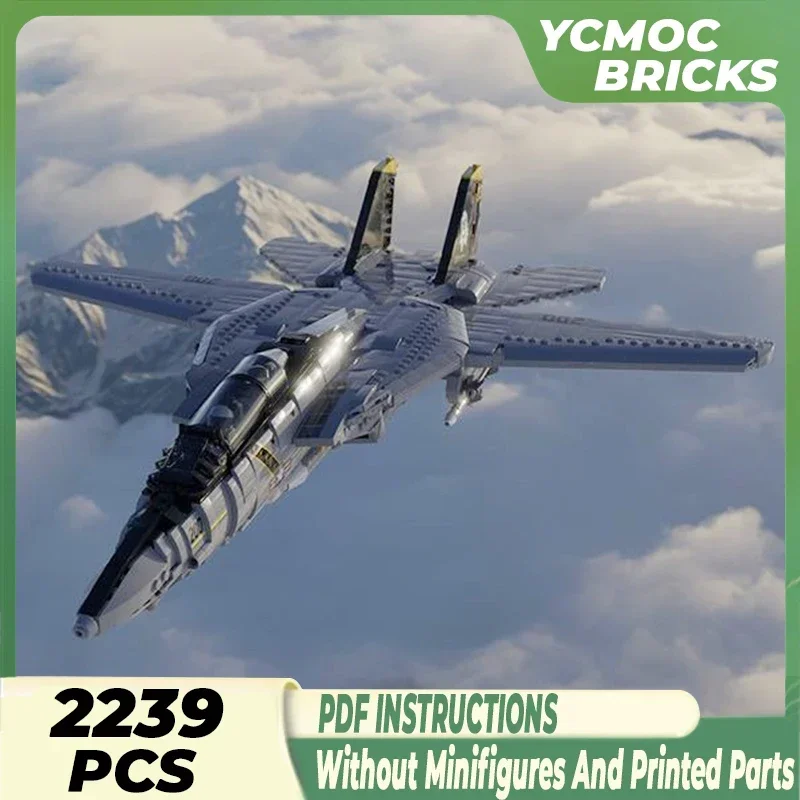 التقنية Moc الطوب العسكرية نموذج F14 Tomcat مقاتلة وحدات اللبنات الهدايا لعب للأطفال لتقوم بها بنفسك مجموعات تجميع نموذج