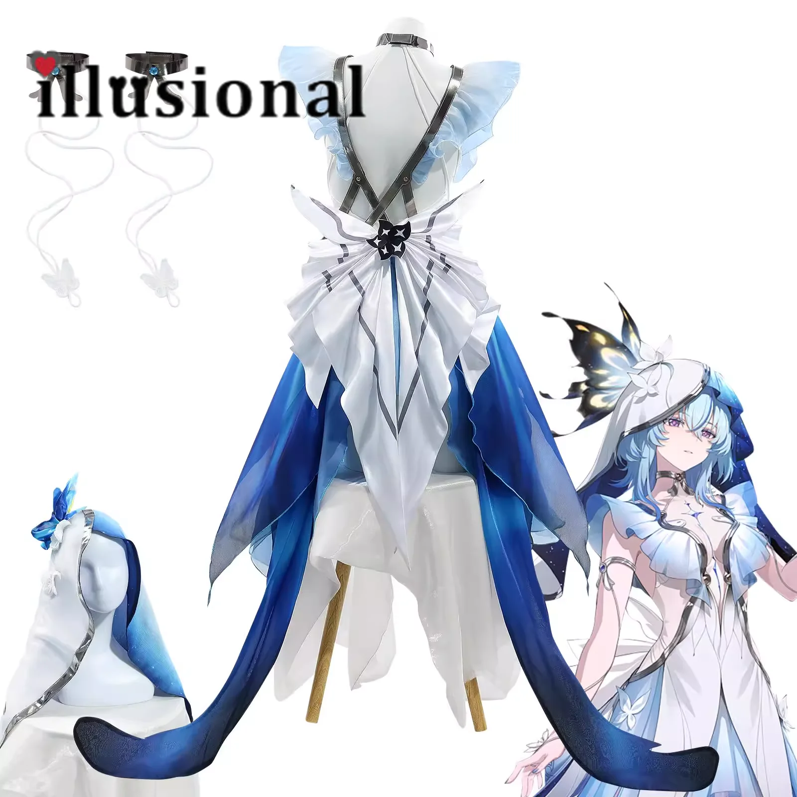 illusional The Shorekeeper from Wuthering Waves The Shorekeeper Cosplay Costume dress femal Game