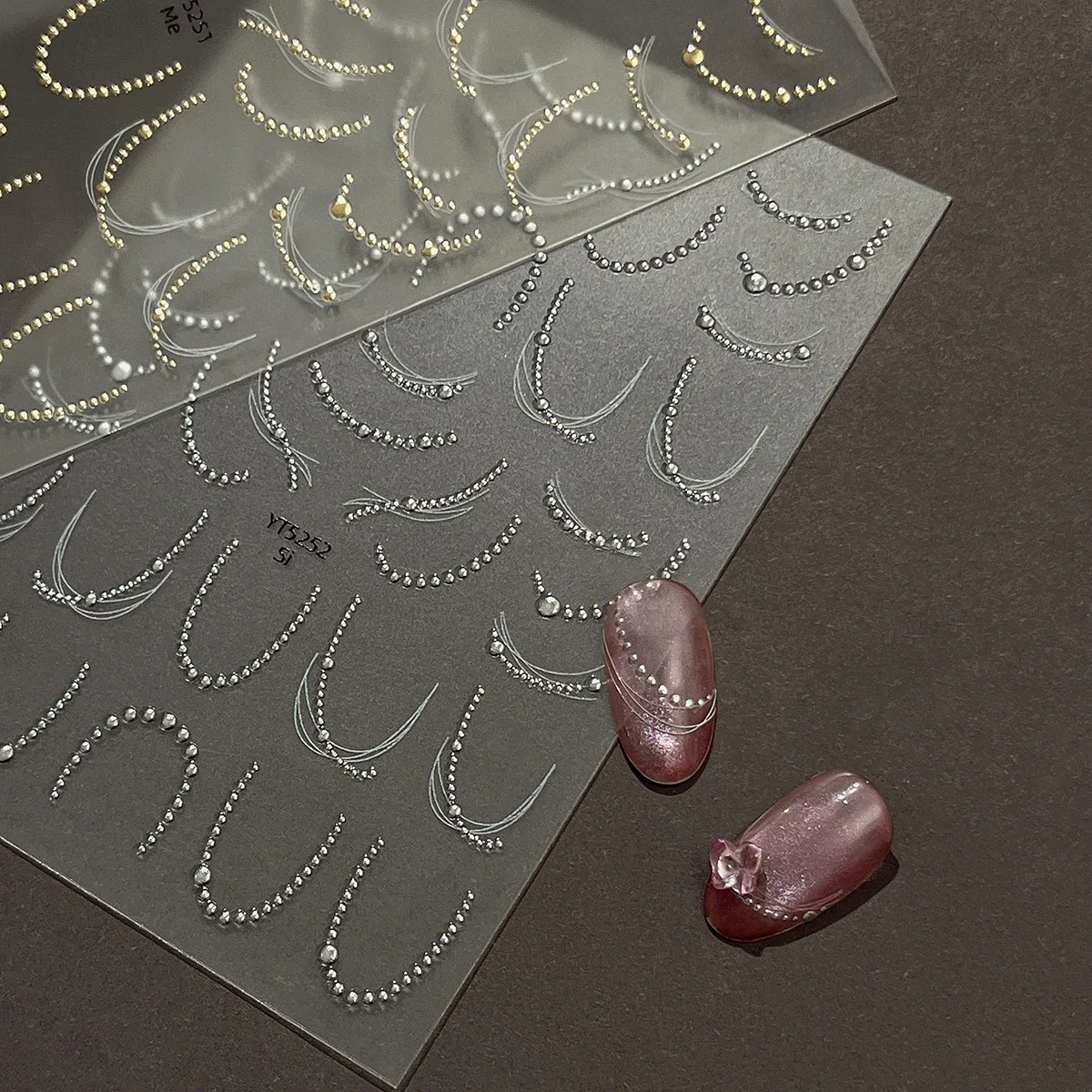 1 unidad de cadena de estampado en caliente, pegatinas 5D para decoración de uñas, pegatinas autoadhesivas para decoración de uñas, abalorio para uñas DIY