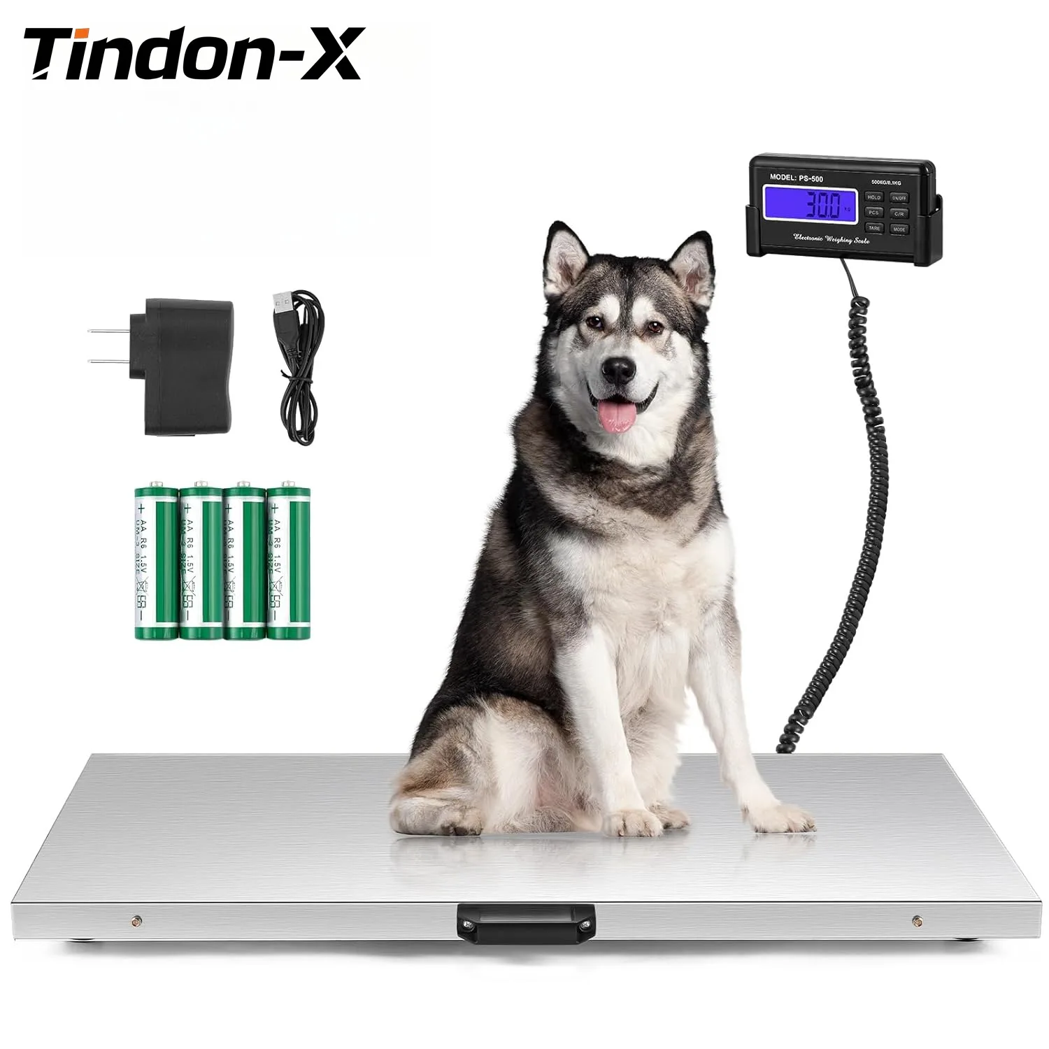 TINDON-X Bilancia antiscivolo per animali domestici 1100 libbre x 0,2 libbre, scala per animali di grandi dimensioni 40,5"x20,8" per cavalli, bovini, pecore, scala per cani veterinari per carichi pesanti