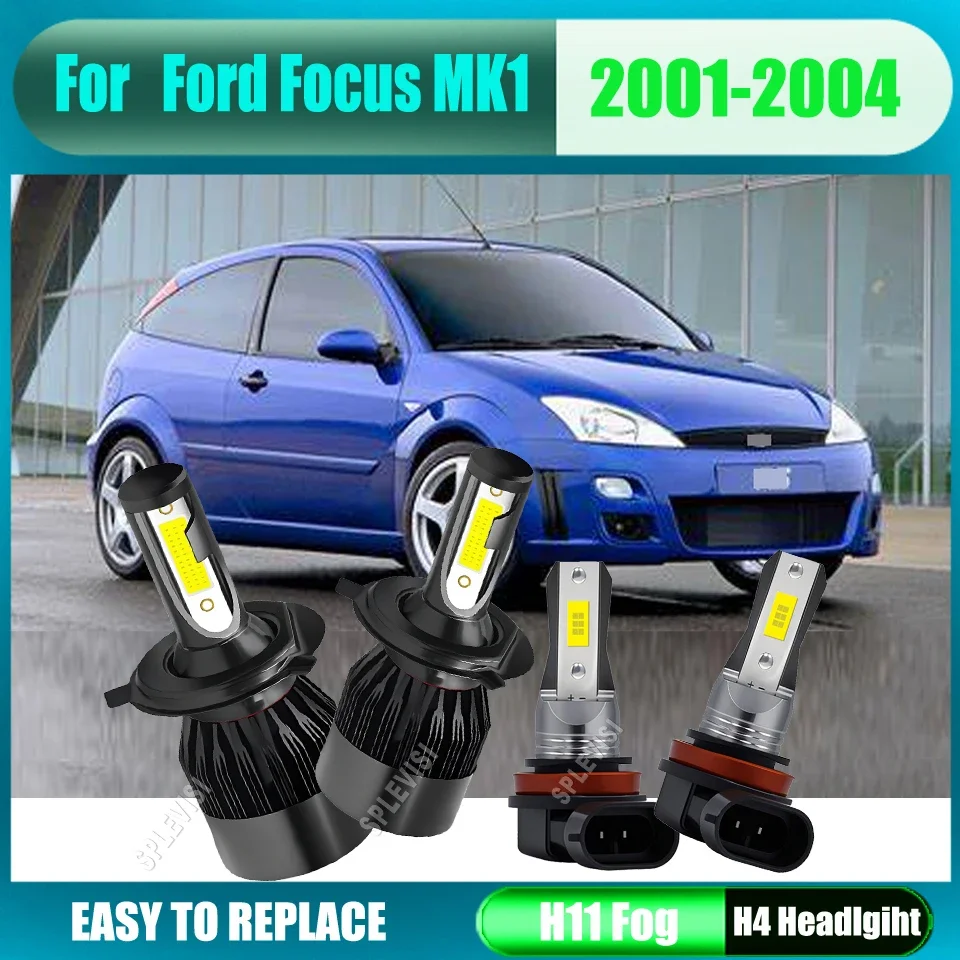 12v 24v LED White Headlight Foglight -Bright Xenon White Improved Night Vision For Ford Focus MK1 2001 2002 2003 2004