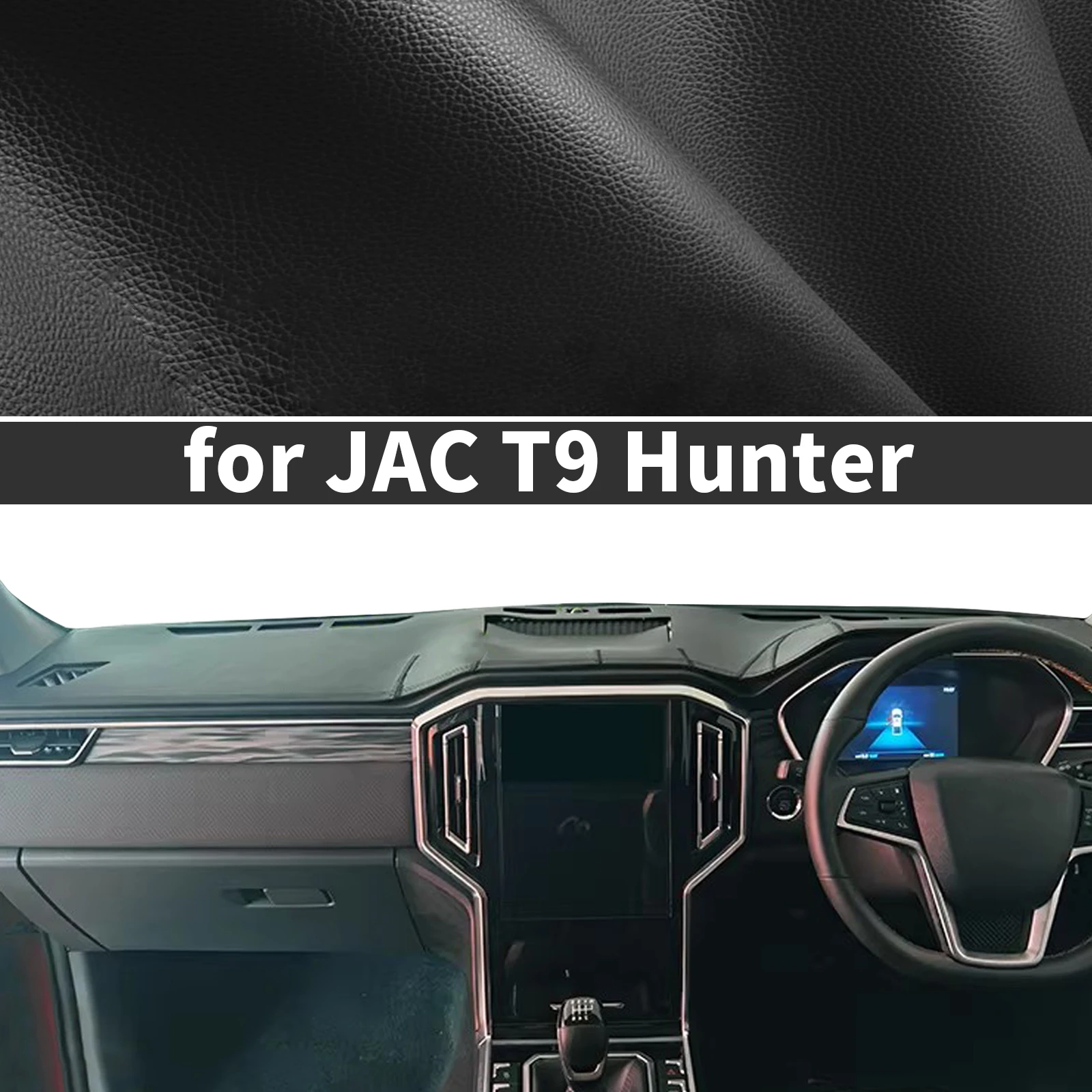 

for JAC T9 Hunter 2021-2025 ​​Custom fit Dashboard Cover Sun Shade Dash Mat Anti‑Glare Anti‑Reflection Carpet Dash Pad Dashmat